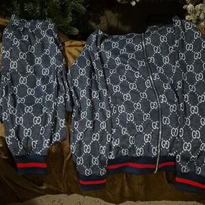 Gucci Navy and Red Logo Tracksuit